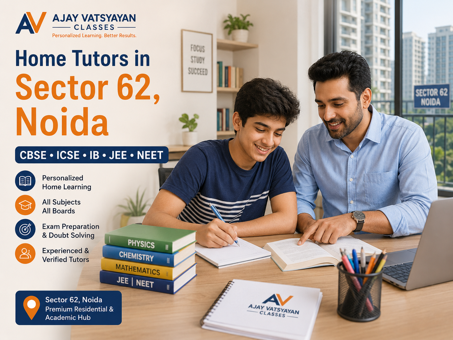 Expert Home Tutors in Sector 62 Noida – CBSE, ICSE, JEE & NEET